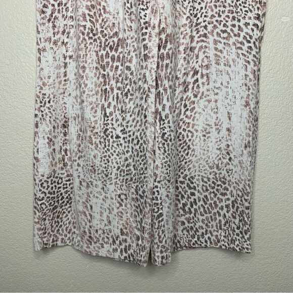 Rewash Linen Blend Animal Print Wide Leg Pull On Pants - Picture 9 of 13